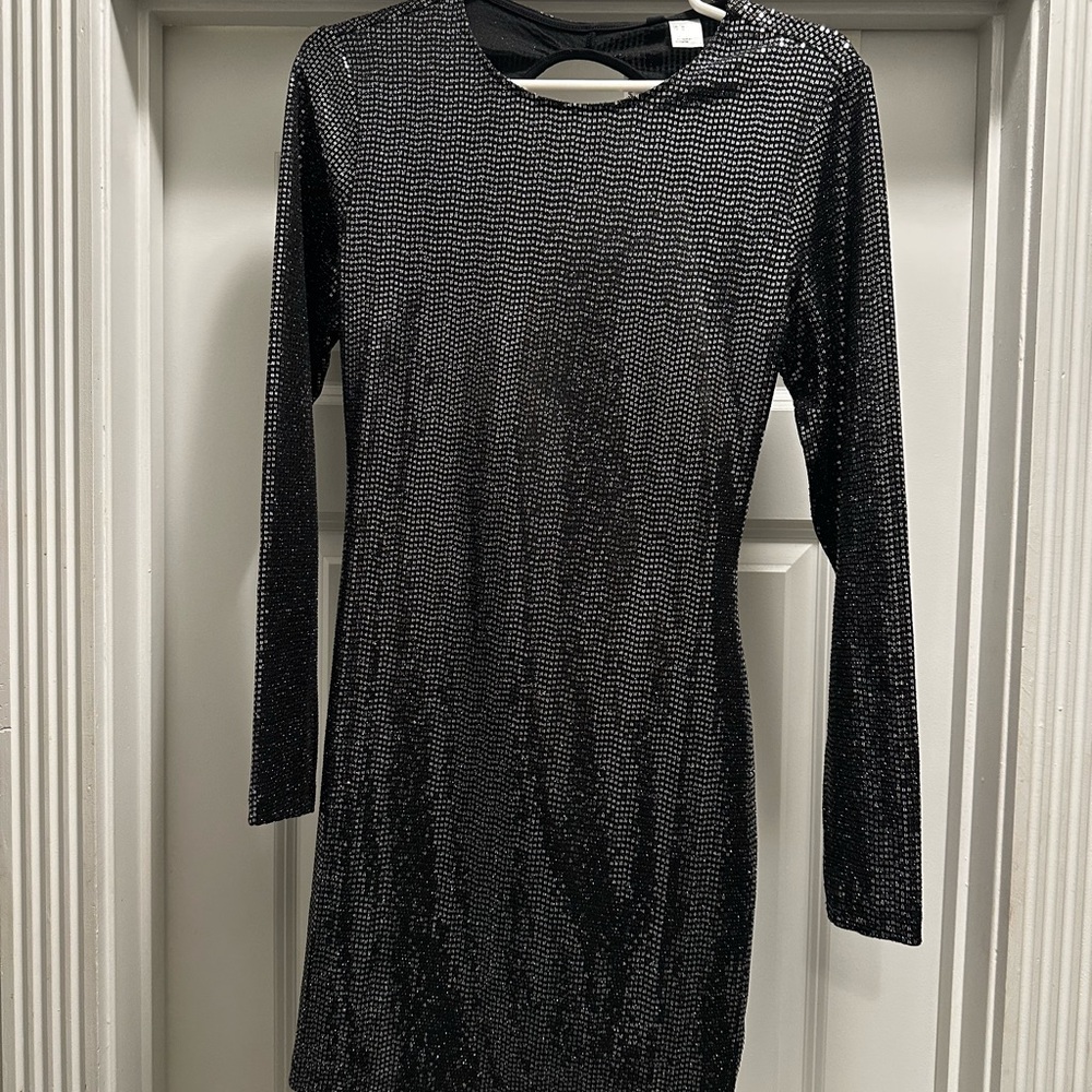 H&M Black Long Sleeve Bodycon Dress